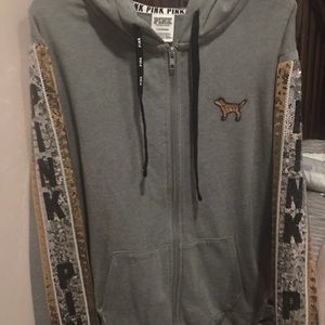 Victoria secret bling sequin dog sweatshirt